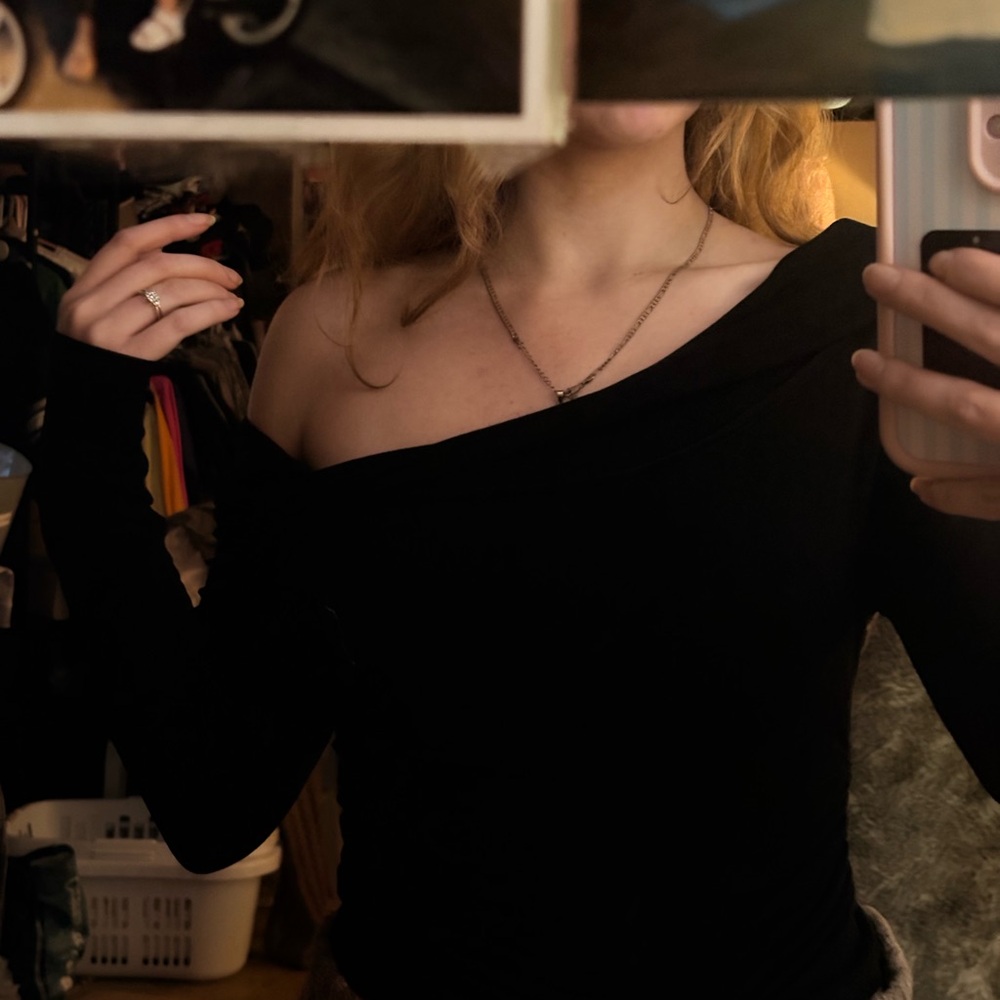 Elegant Black Off-Shoulder Blouse